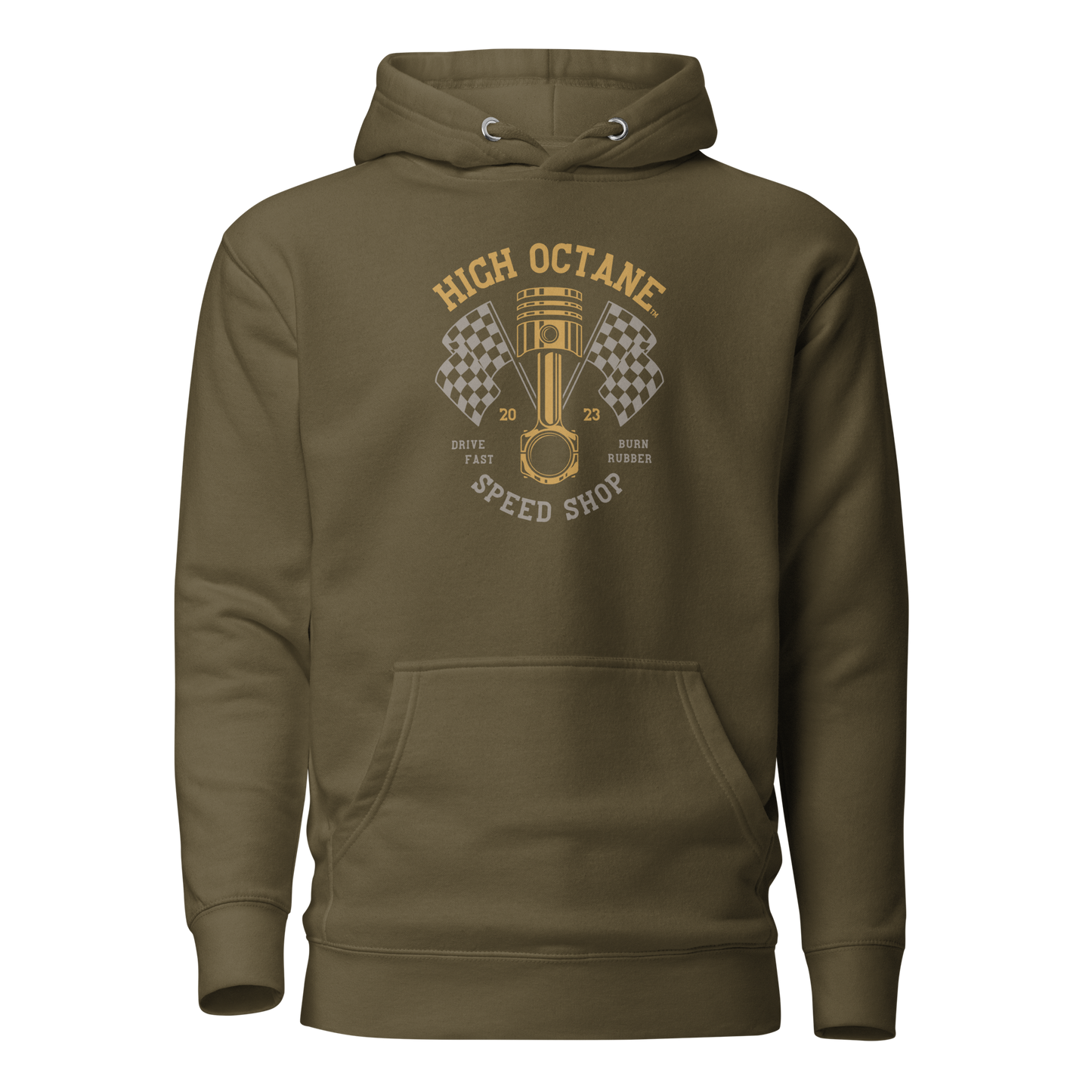 High Octane Speed Shop™ Premium Hoodie | Cotton Heritage M2580 Front