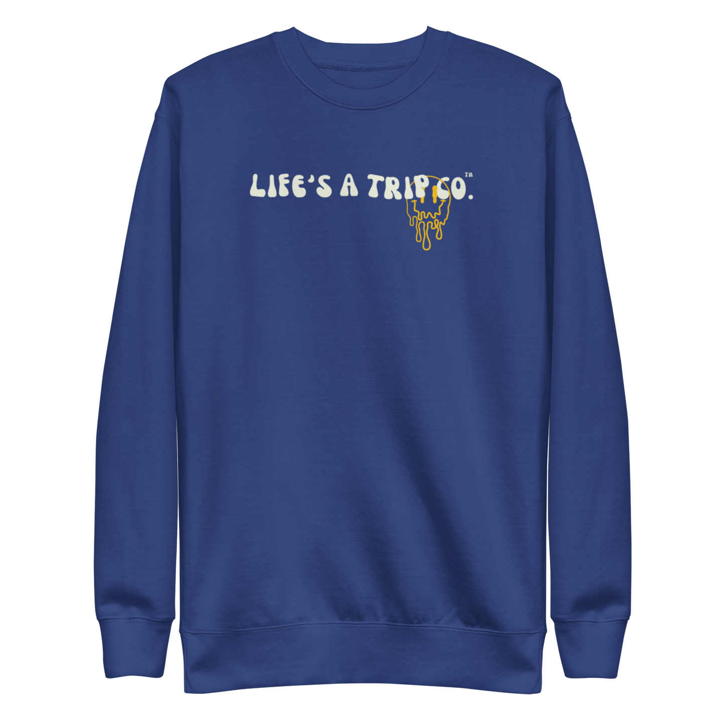 Life's a Trip Co.™ Premium Sweatshirt | Cotton Heritage M2480 front/back