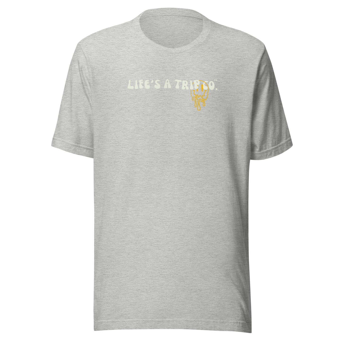 Life's a Trip Co.™ Happiness is a State of Mind | T-Shirt | Bella + Canvas 3001 front/back