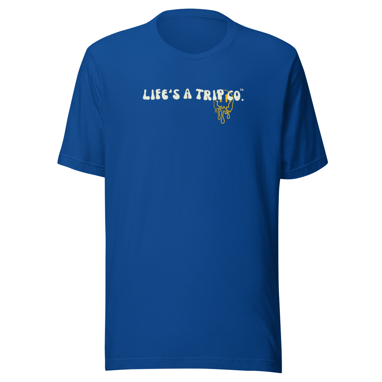 Life's a Trip Co.™ Happiness is a State of Mind | T-Shirt | Bella + Canvas 3001 front/back