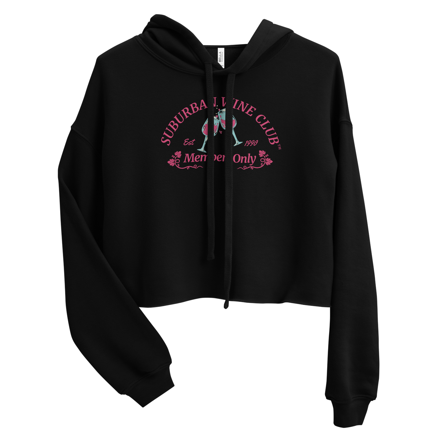 Suburban Wine Club™ Women's Cropped Hoodie | Bella + Canvas 7502