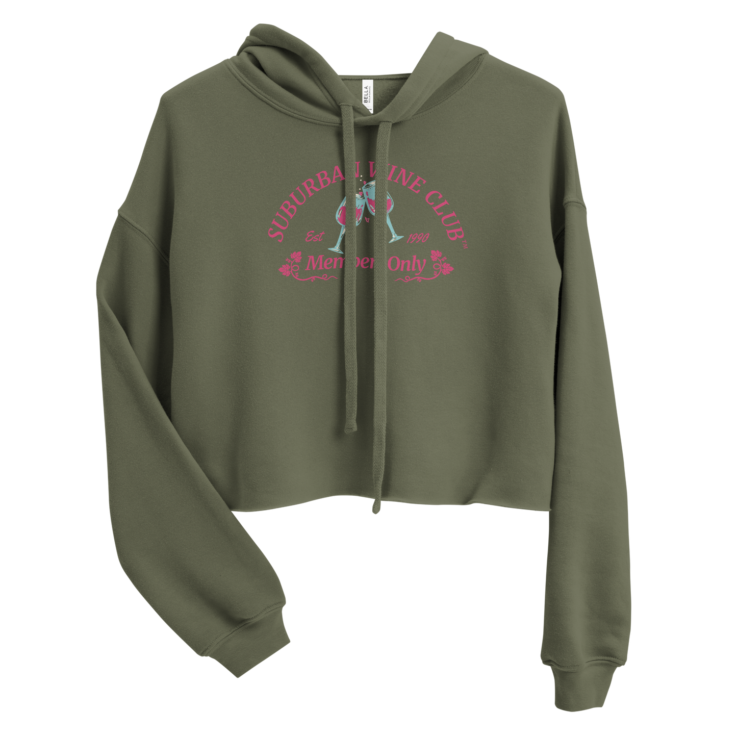 Suburban Wine Club™ Women's Cropped Hoodie | Bella + Canvas 7502
