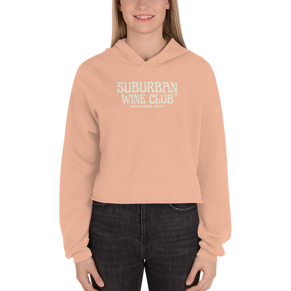 Suburban WIne Club™ Women's Cropped Hoodie | Bella + Canvas 7502 Front