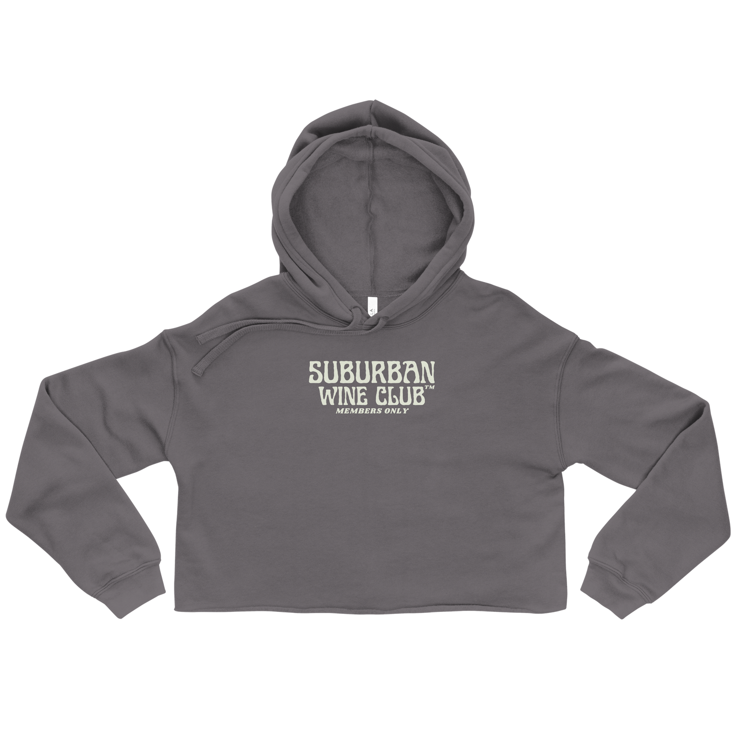 Suburban WIne Club™ Women's Cropped Hoodie | Bella + Canvas 7502 Front