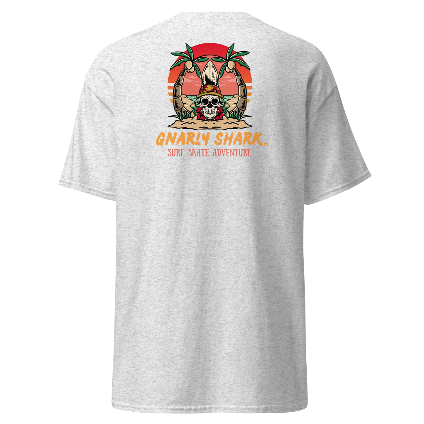 Gnarly Shark T-Shirt - Front / Back - Gildan classic 5000