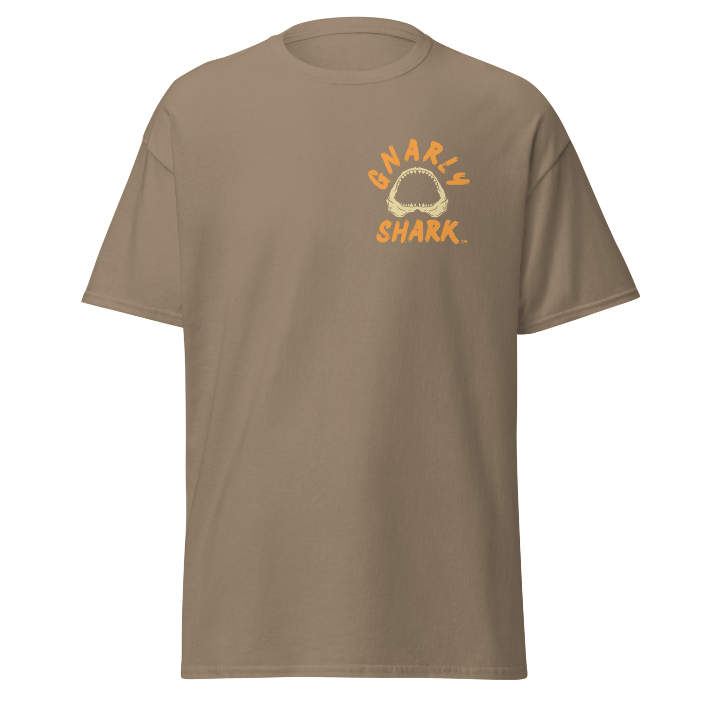 Gnarly Shark T-Shirt - Front / Back - Gildan classic 5000