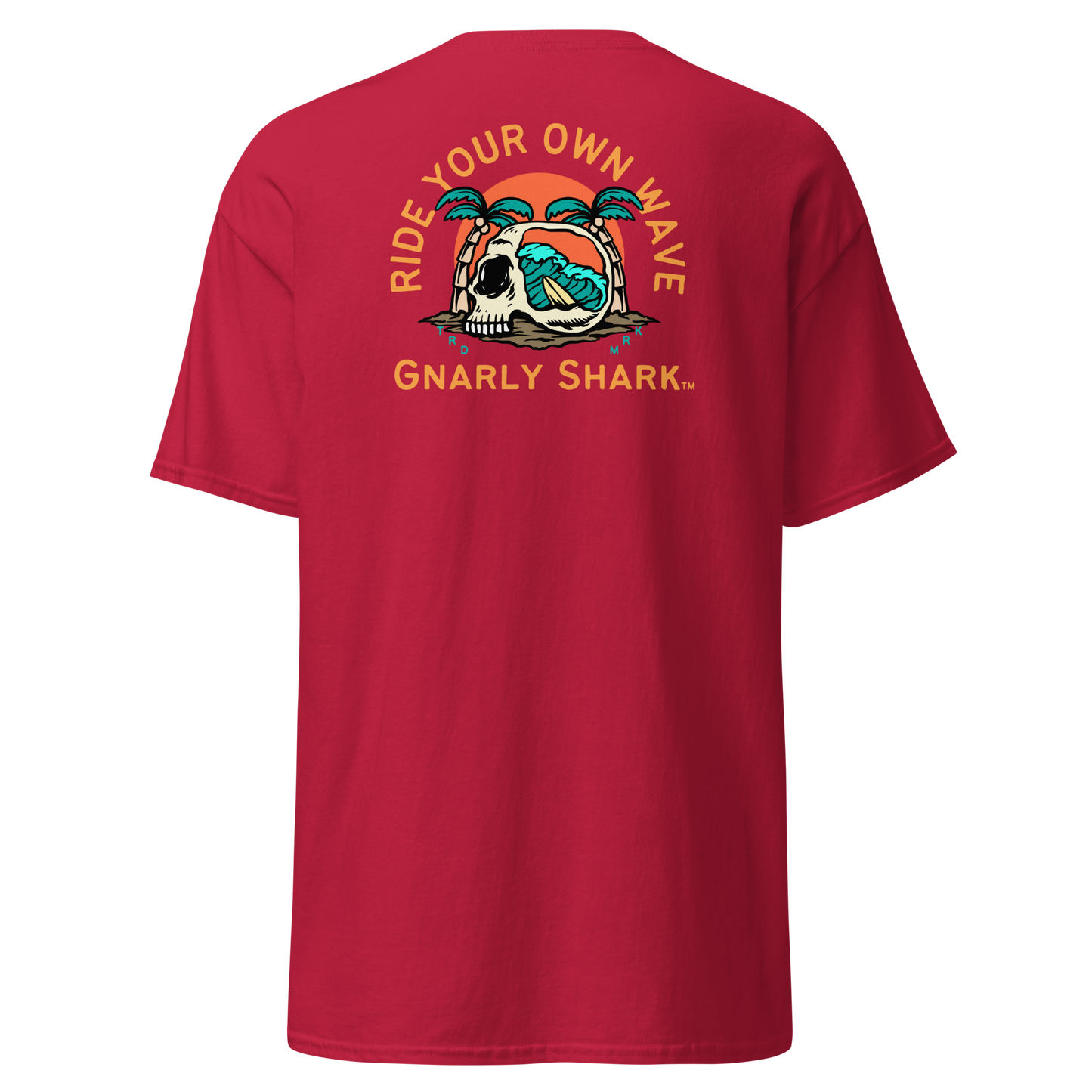 Gnarly Shark T-Shirt - Front / Back - Gildan classic 5000