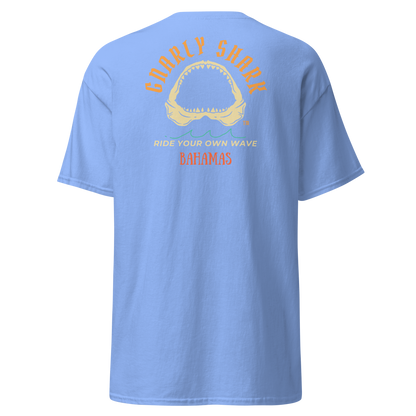 Gnarly Shark T-Shirt - Bahamas Front / Back - Gildan classic 5000