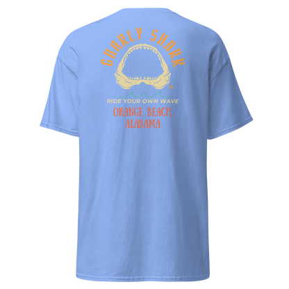 Gnarly Shark Orange Beach Alabama T-Shirt - Front / Back - Gildan classic 5000