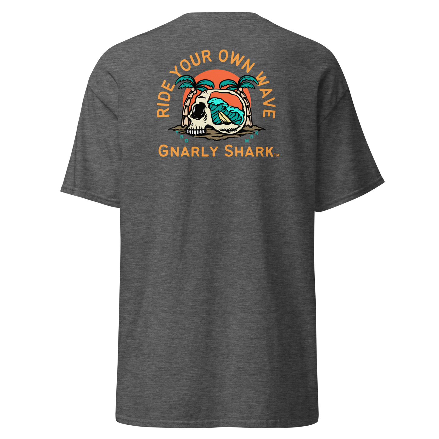 Gnarly Shark T-Shirt - Front / Back - Gildan classic 5000