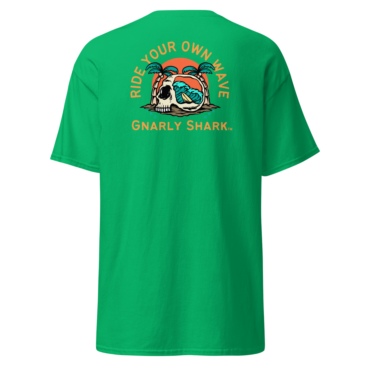 Gnarly Shark T-Shirt - Front / Back - Gildan classic 5000