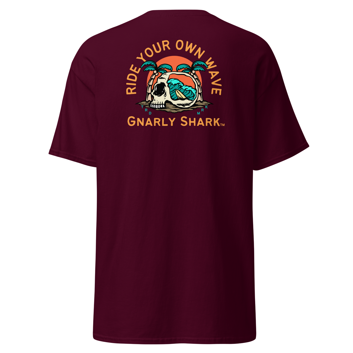 Gnarly Shark T-Shirt - Front / Back - Gildan classic 5000