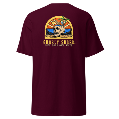 Gnarly Shark T-Shirt - Front / Back - Gildan classic 5000