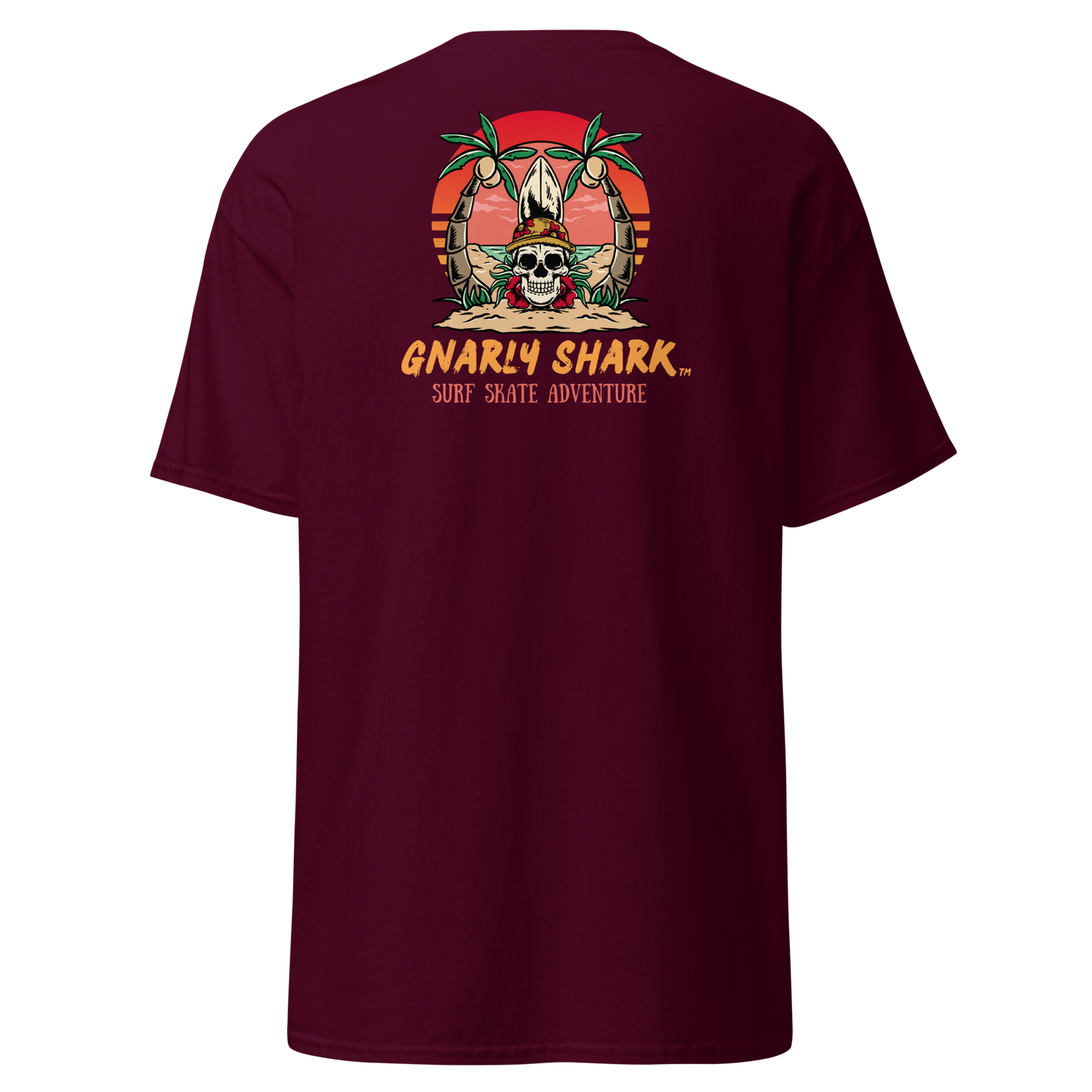 Gnarly Shark T-Shirt - Front / Back - Gildan classic 5000