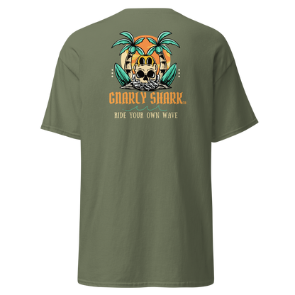 Gnarly Shark T-Shirt - Front / Back - Gildan classic 5000