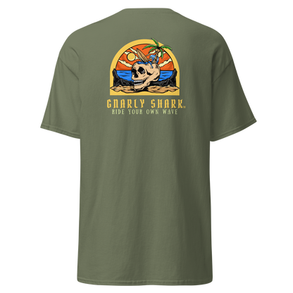 Gnarly Shark T-Shirt - Front / Back - Gildan classic 5000