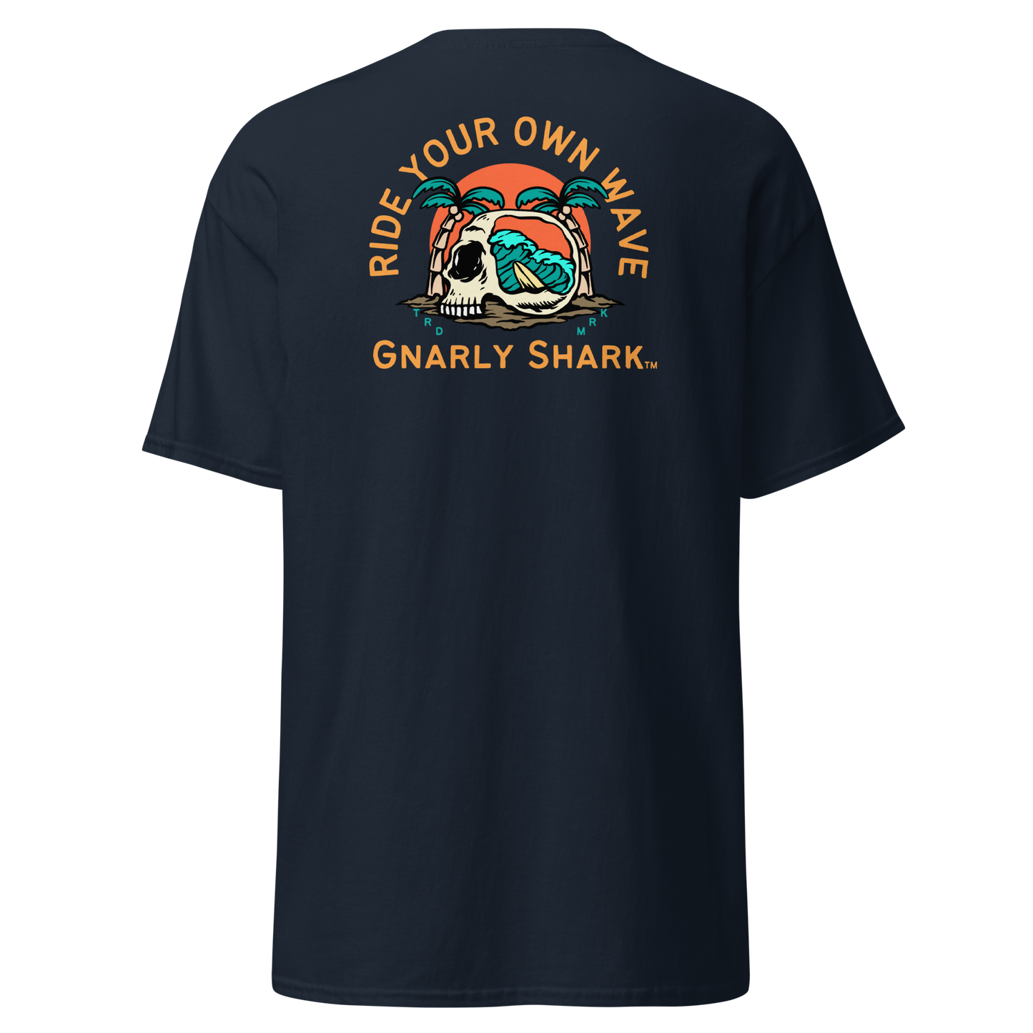 Gnarly Shark T-Shirt - Front / Back - Gildan classic 5000