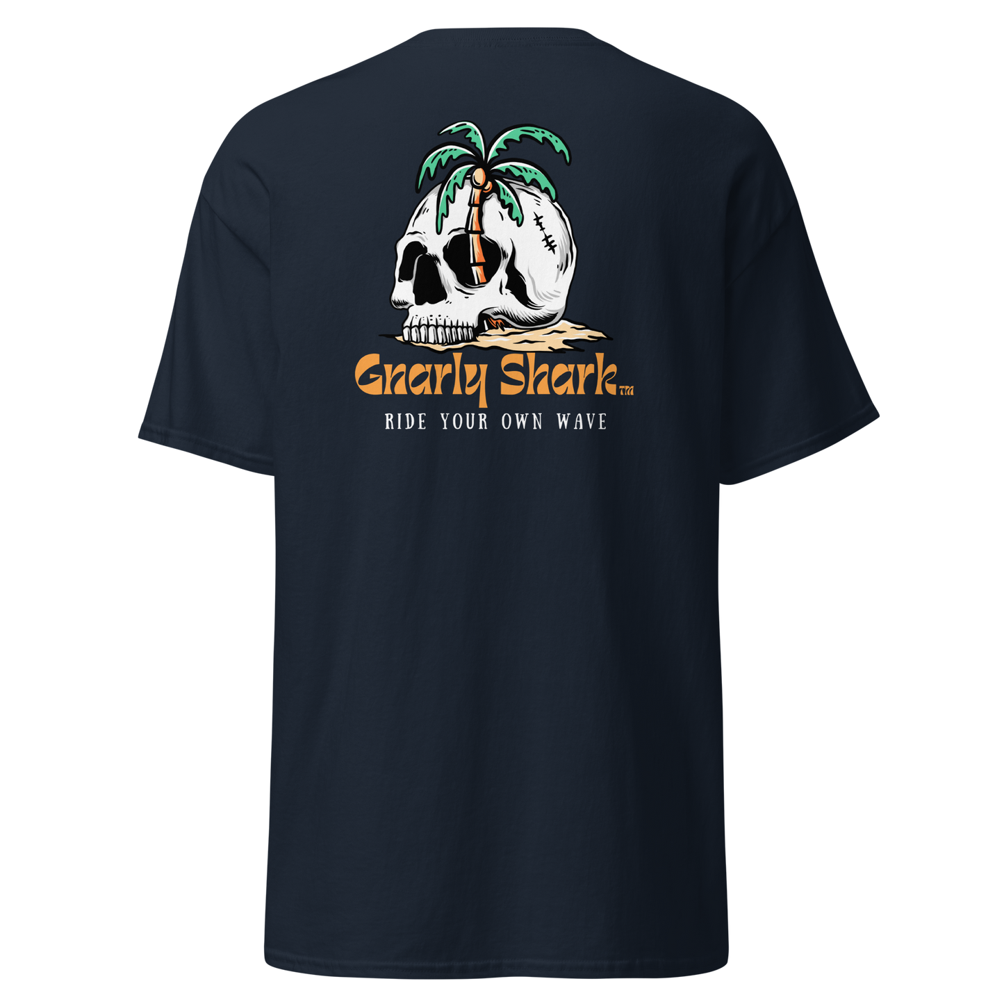 Gnarly Shark T-Shirt - Front / Back - Gildan classic 5000