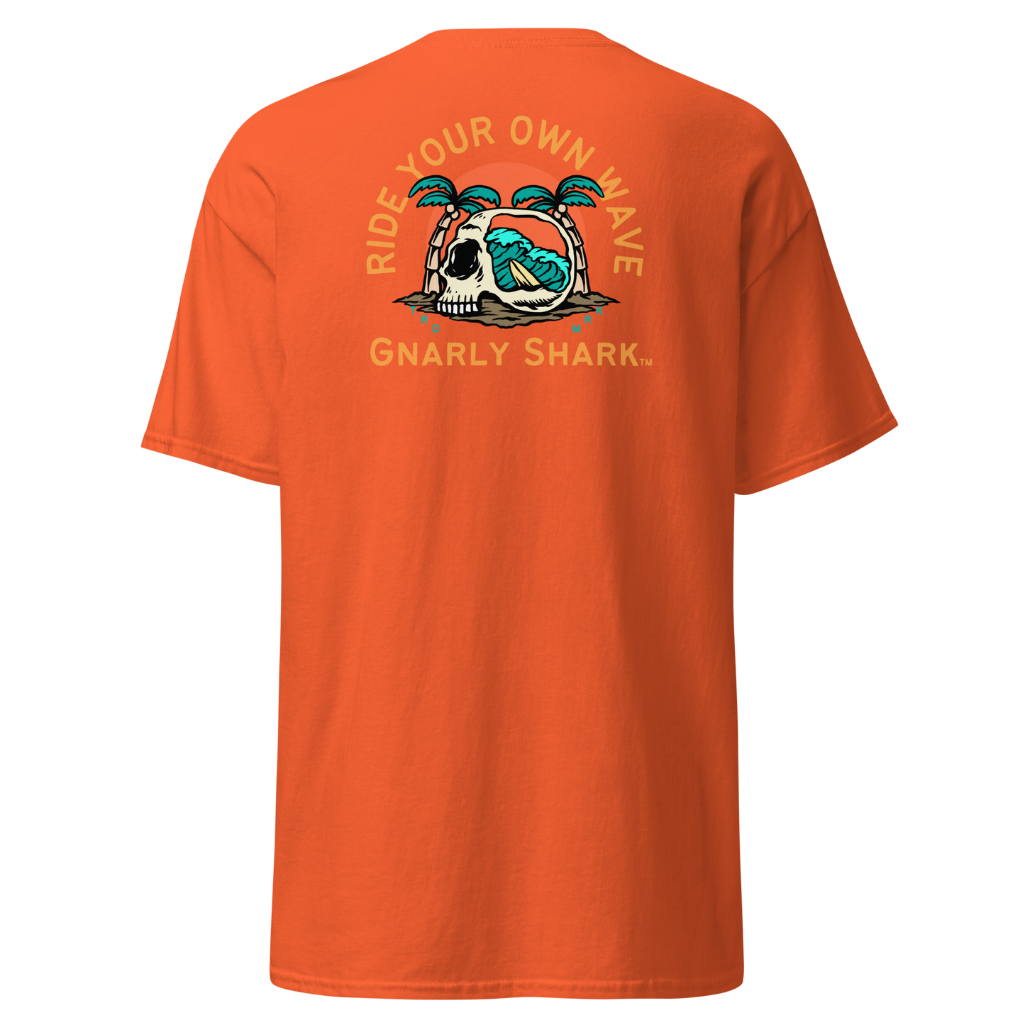 Gnarly Shark T-Shirt - Front / Back - Gildan classic 5000