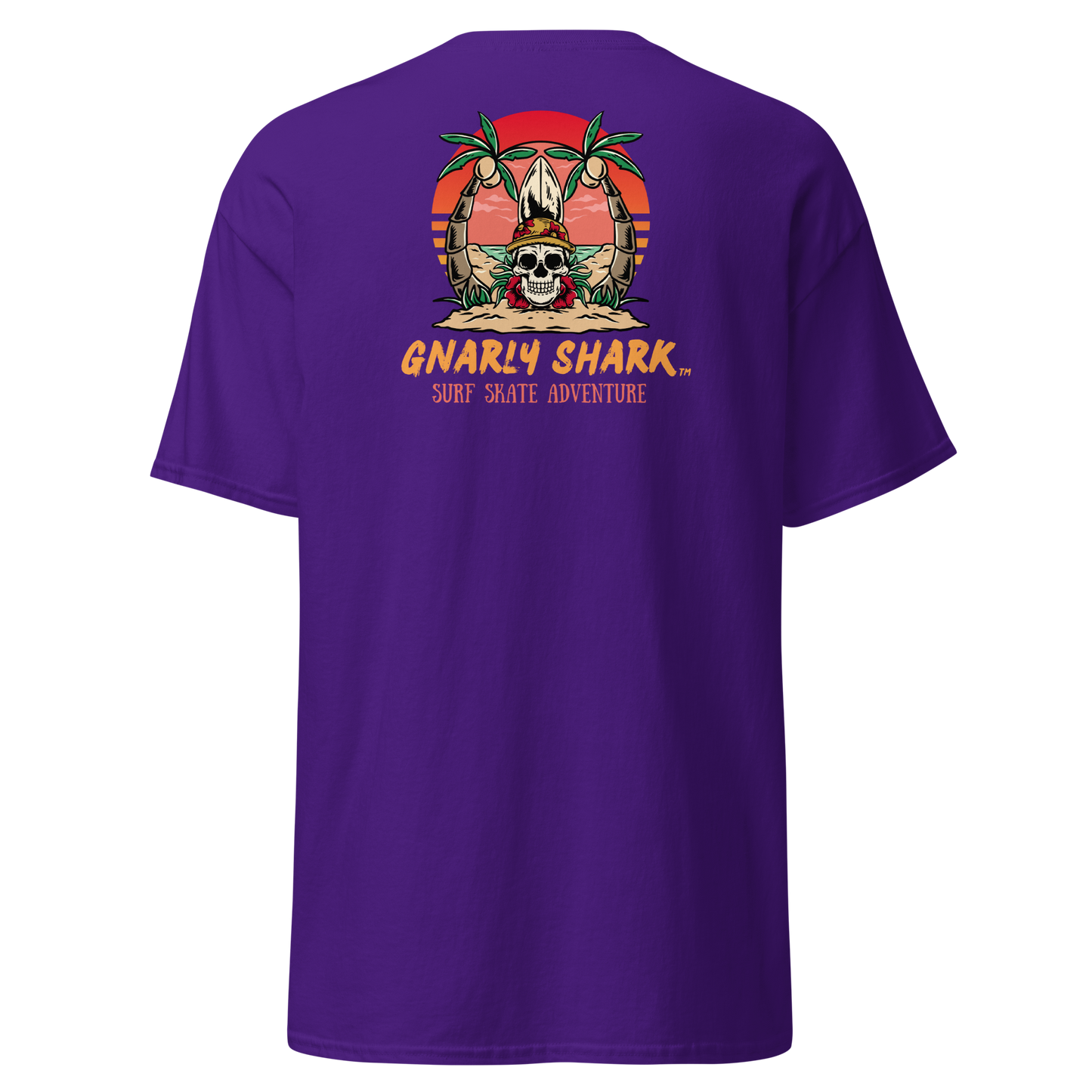 Gnarly Shark T-Shirt - Front / Back - Gildan classic 5000