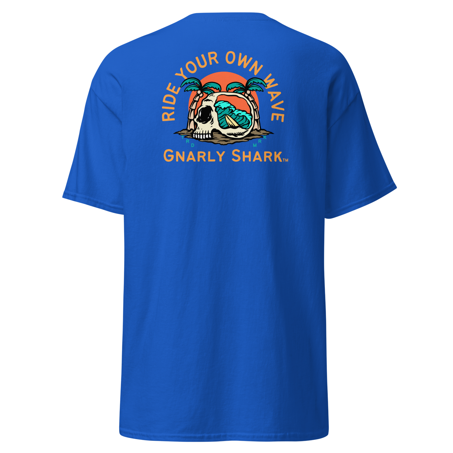 Gnarly Shark T-Shirt - Front / Back - Gildan classic 5000