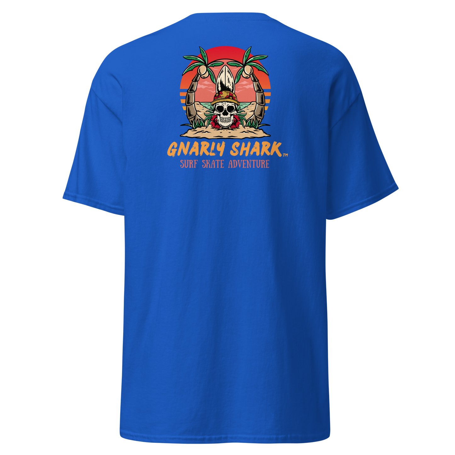 Gnarly Shark T-Shirt - Front / Back - Gildan classic 5000