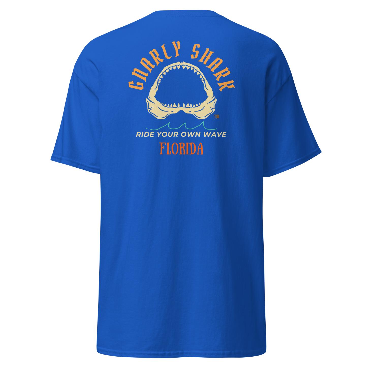 Gnarly Shark Florida T-Shirt - Front / Back - Gildan classic 5000