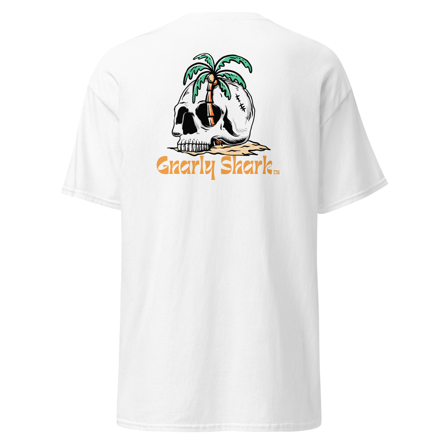 Gnarly Shark T-Shirt - Front / Back - Gildan classic 5000