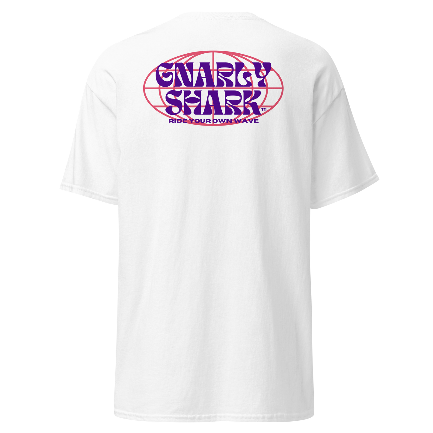 Gnarly Shark T-Shirt - Front / Back - Gildan classic 5000