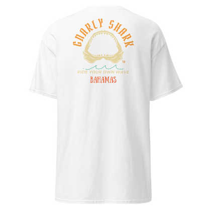 Gnarly Shark T-Shirt - Bahamas Front / Back - Gildan classic 5000