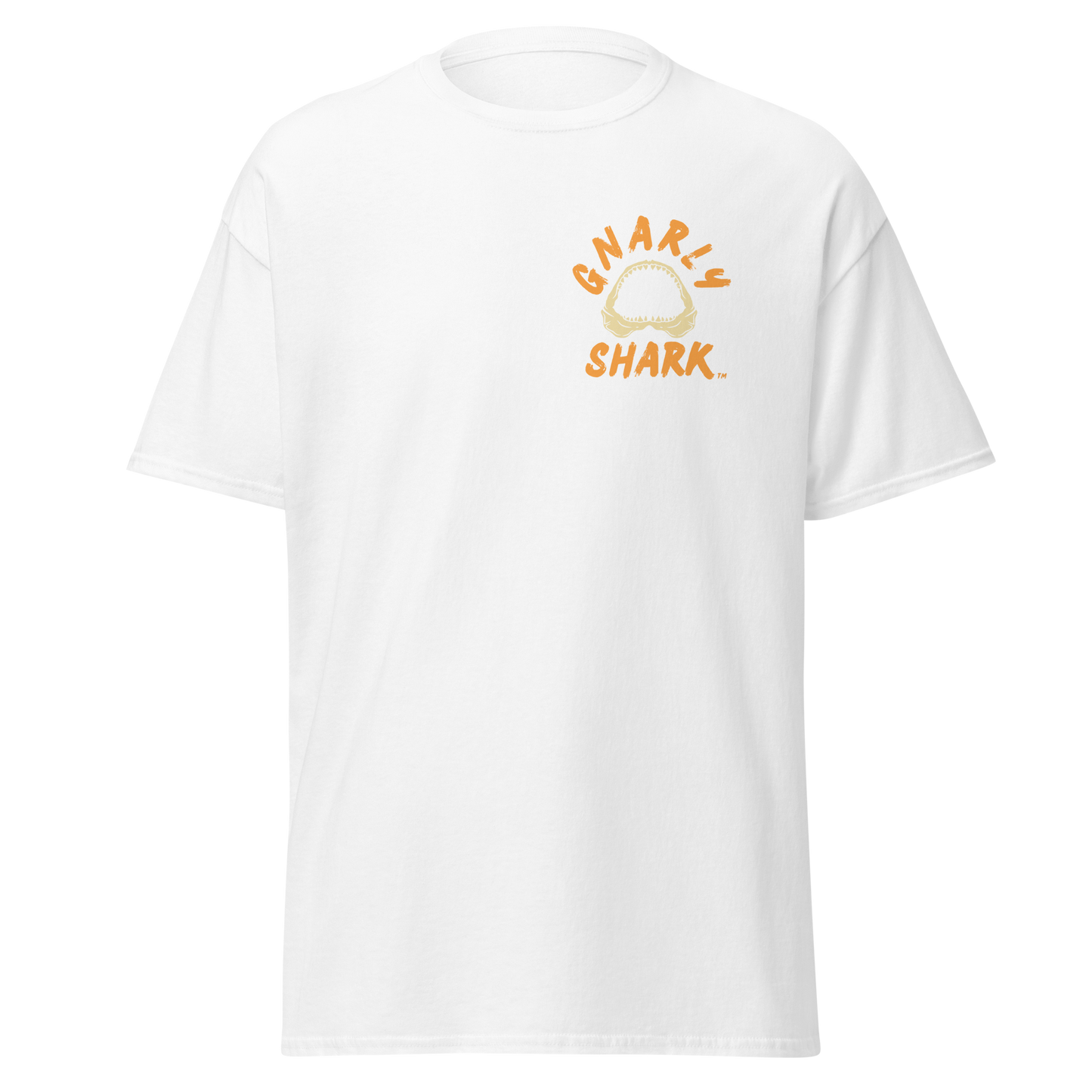 Gnarly Shark T-Shirt - Front / Back - Gildan classic 5000