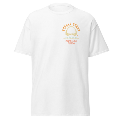 Gnarly Shark Miami Beach Florida T-Shirt - Front / Back - Gildan classic 5000