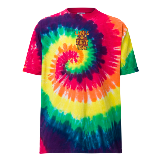 Life's a Trip Co.™ Embroidery - Oversized Tie-Dye T-Shirt - Shaka Wear