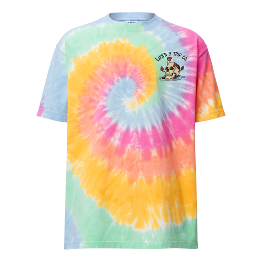 Life's a Trip Co.™ Embroidery - Oversized Tie-Dye T-Shirt - Shaka Wear