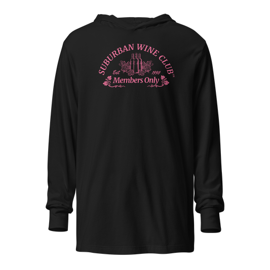 Suburban WIne Club™ Hooded Long Sleeve Tee | Bella Canvas 3512