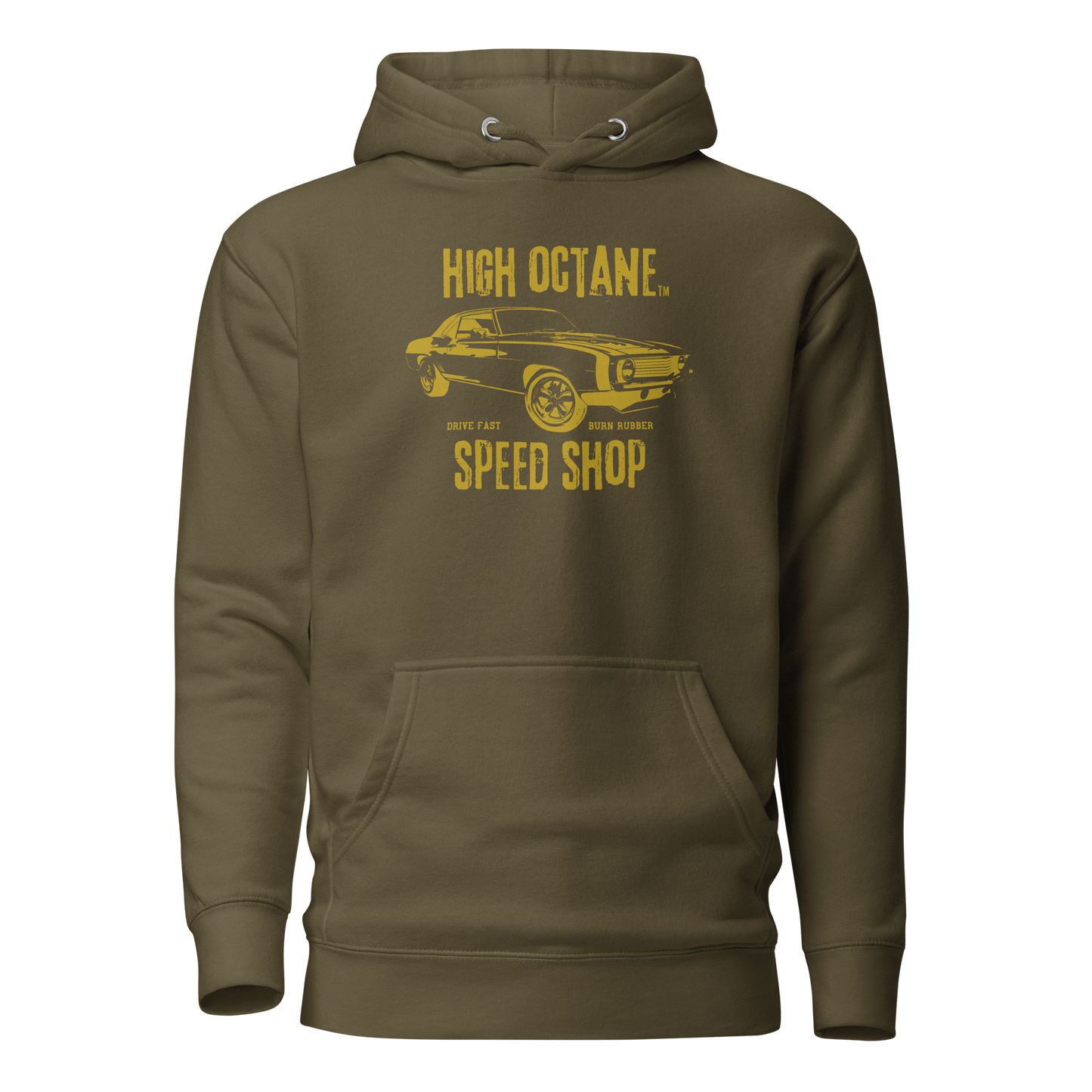 High Octane Speed Shop™ Premium Hoodie | Cotton Heritage M2580 Front