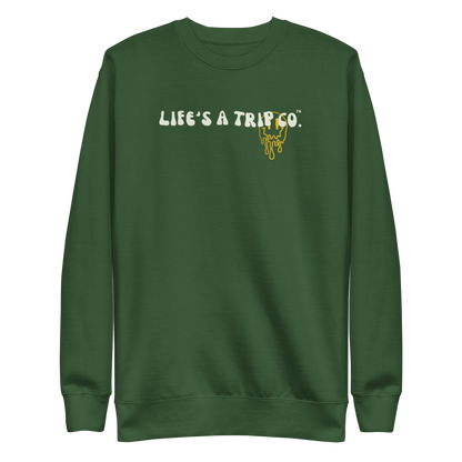 Life's a Trip Co.™ Premium Sweatshirt | Cotton Heritage M2480 front/back