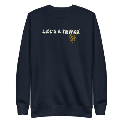 Life's a Trip Co.™ Premium Sweatshirt | Cotton Heritage M2480 front/back