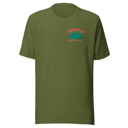 Trailhead Outdoors Supply Co.™ T-Shirt Live Wild, Live Free Bella + Canvas 3100 Front/Back