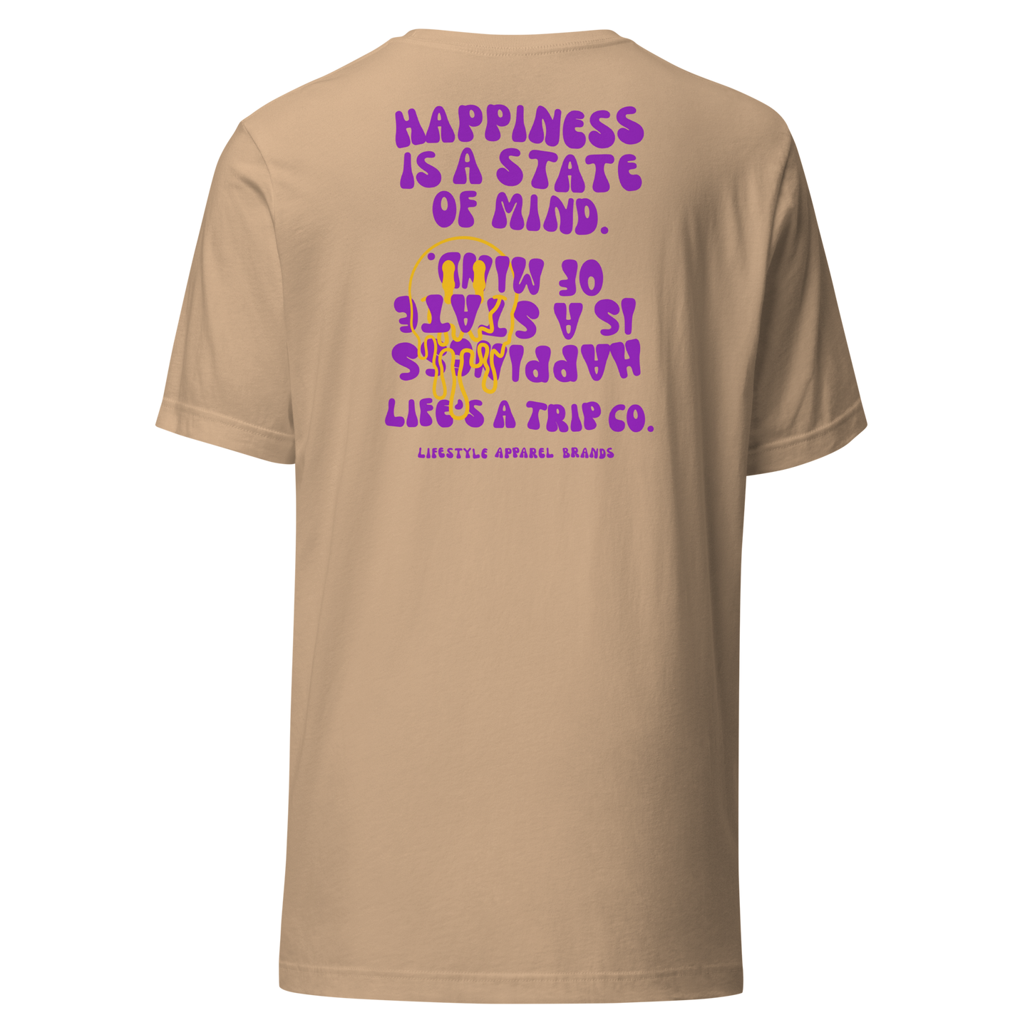 Life's a Trip Co.™ Happiness is a State of Mind T-Shirt Bella + Canvas Front/Back