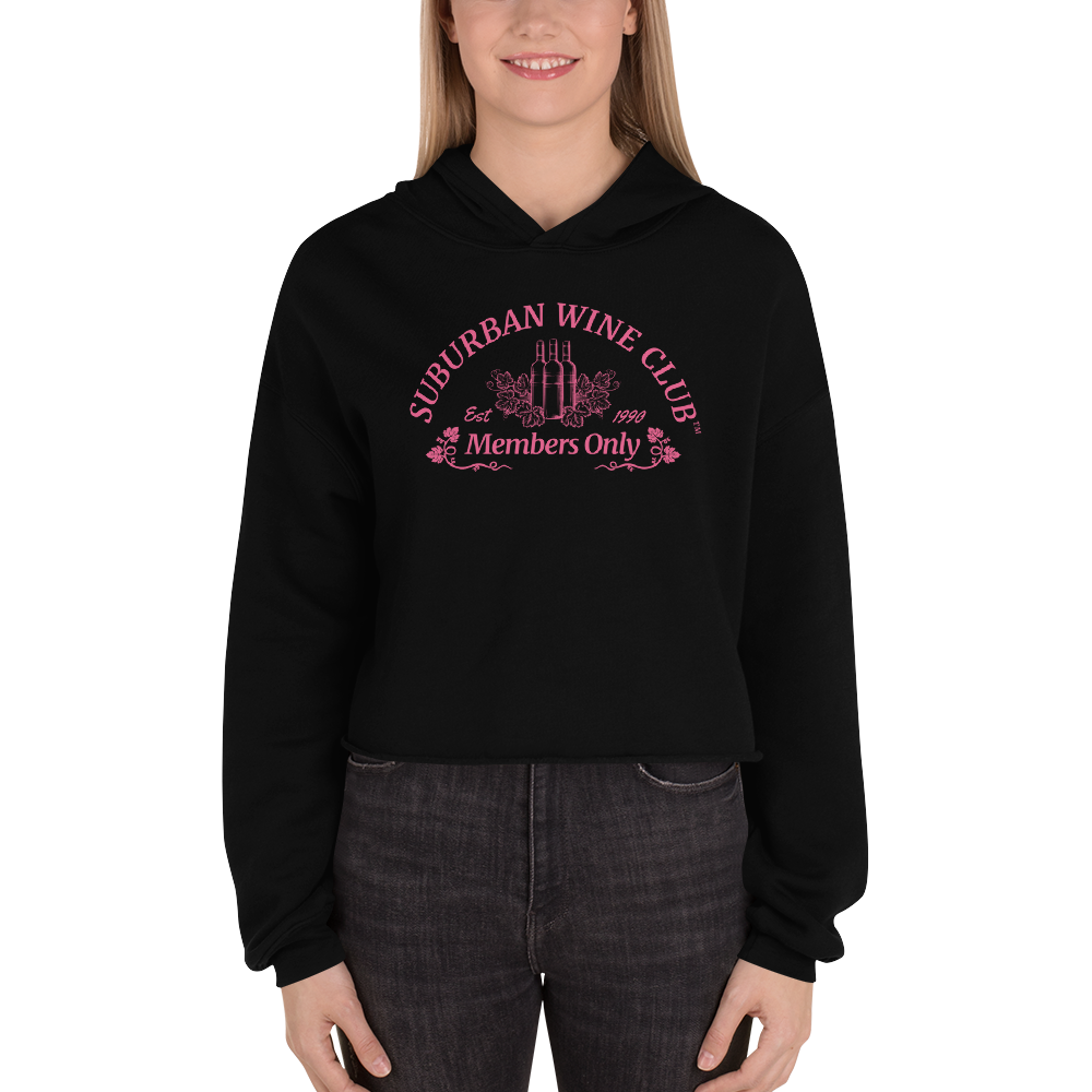 Suburban Wine Club™ Women's Cropped Hoodie | Bella + Canvas 7502