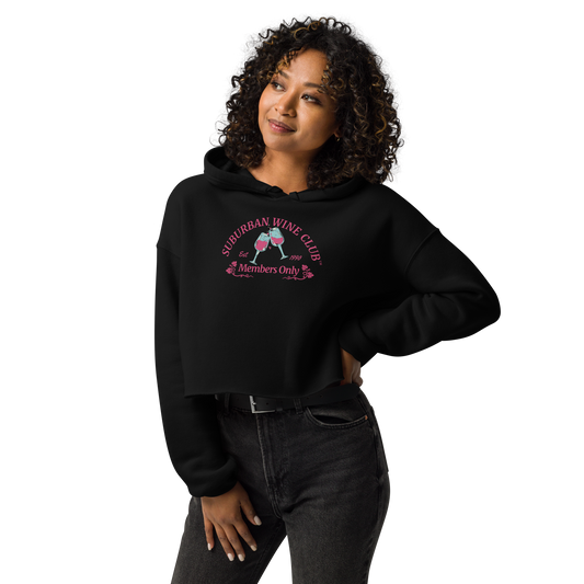 Suburban Wine Club™ Women's Cropped Hoodie | Bella + Canvas 7502