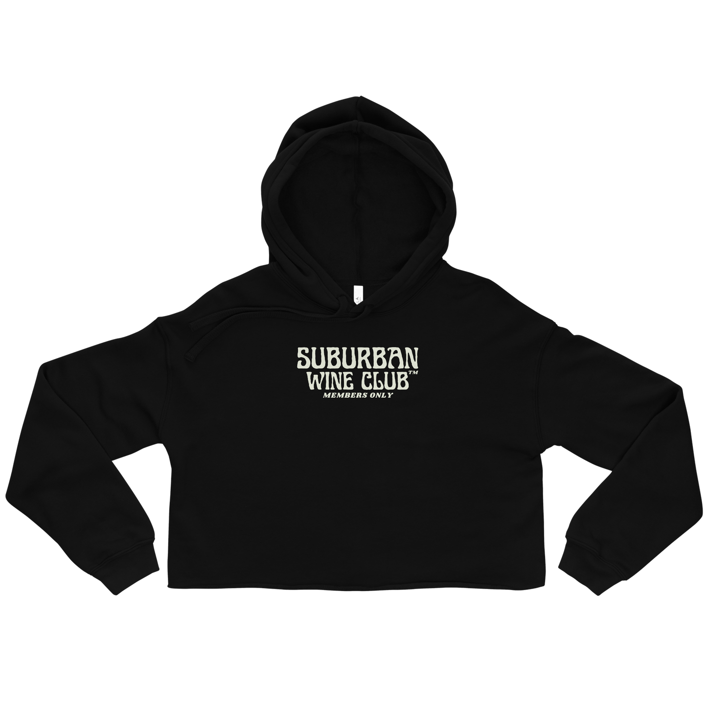 Suburban WIne Club™ Women's Cropped Hoodie | Bella + Canvas 7502 Front