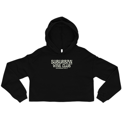 Suburban WIne Club™ Women's Cropped Hoodie | Bella + Canvas 7502 Front