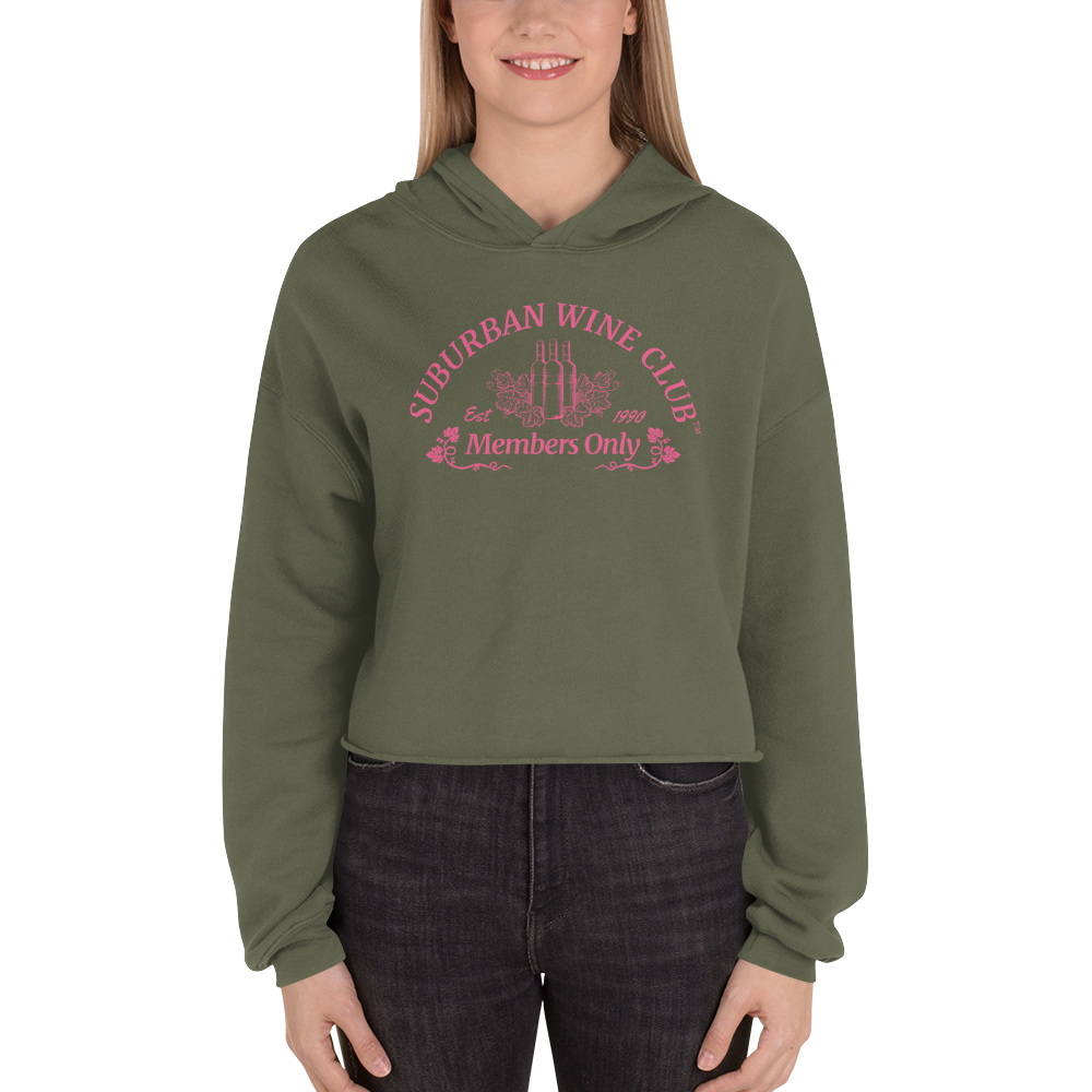 Suburban Wine Club™ Women's Cropped Hoodie | Bella + Canvas 7502