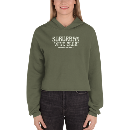 Suburban WIne Club™ Women's Cropped Hoodie | Bella + Canvas 7502 Front