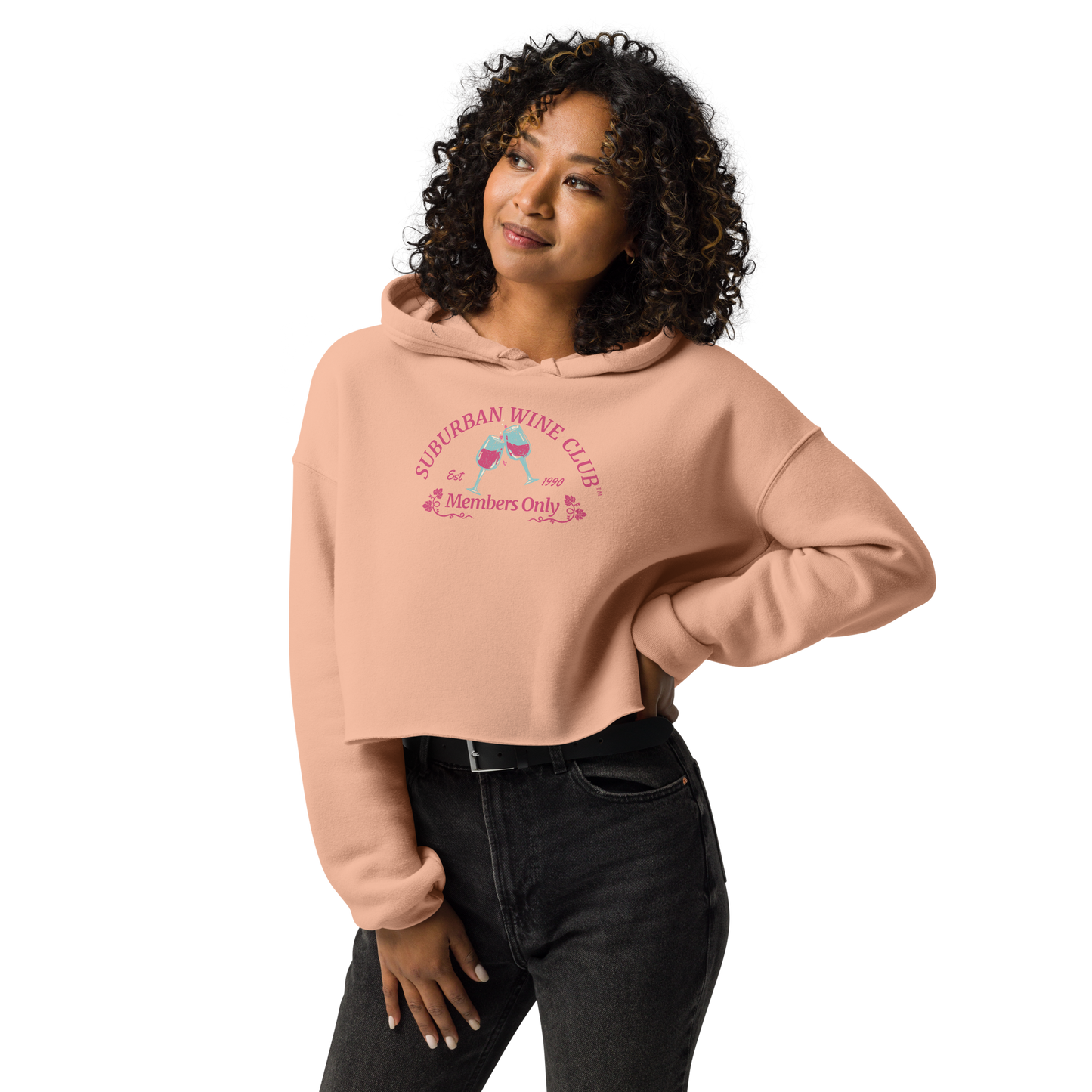 Suburban Wine Club™ Women's Cropped Hoodie | Bella + Canvas 7502