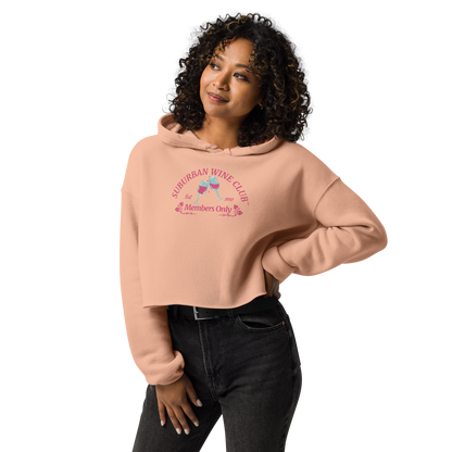 Suburban Wine Club™ Women's Cropped Hoodie | Bella + Canvas 7502