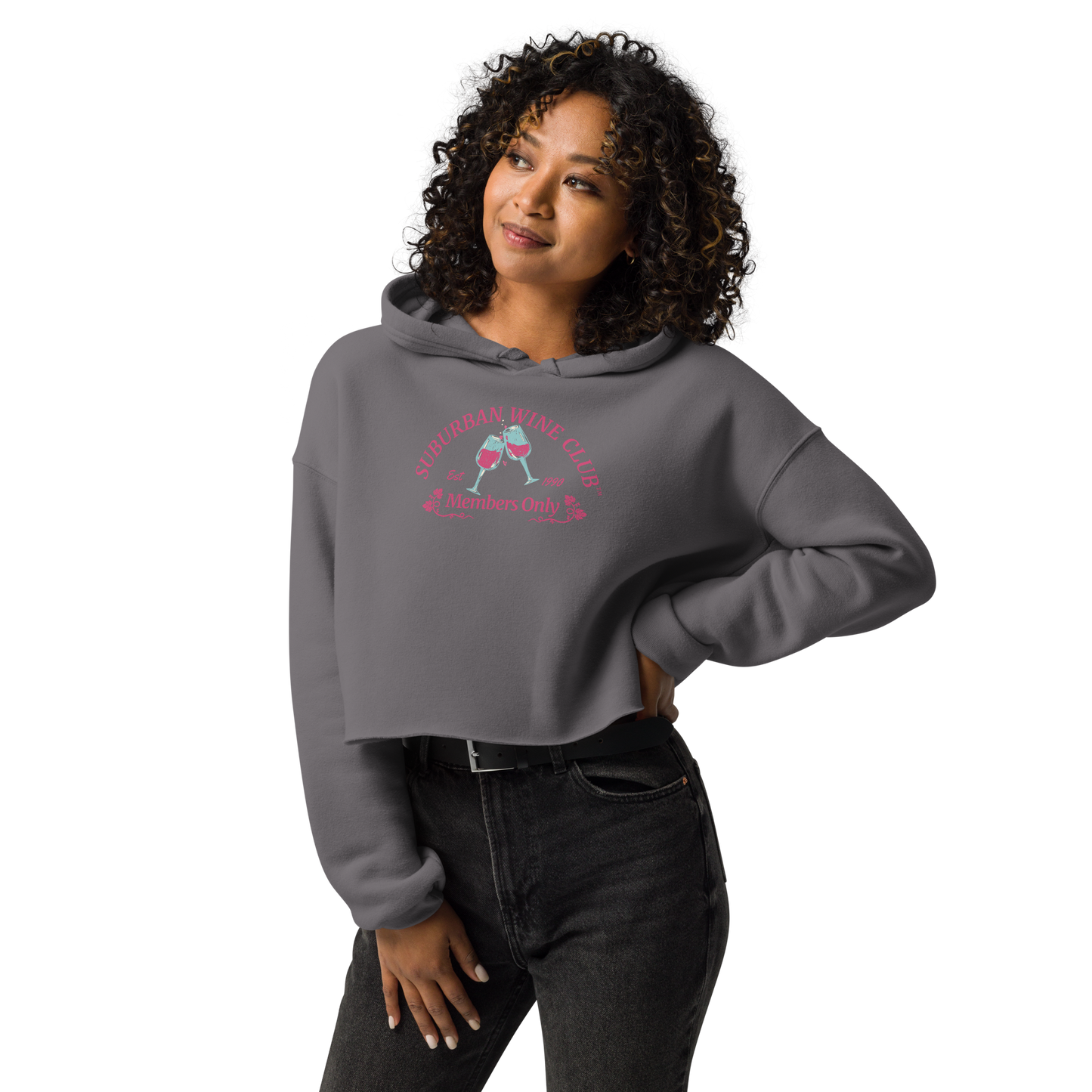 Suburban Wine Club™ Women's Cropped Hoodie | Bella + Canvas 7502