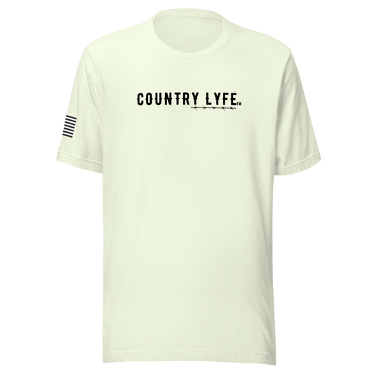 Country Lyfe T-Shirt - American Flag right shoulder - Bella + Canvas